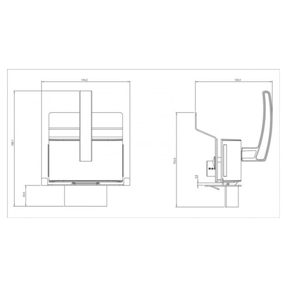 Fechadura PV90 1R-L AF Inox com Puxador Abertura para Fora HDL