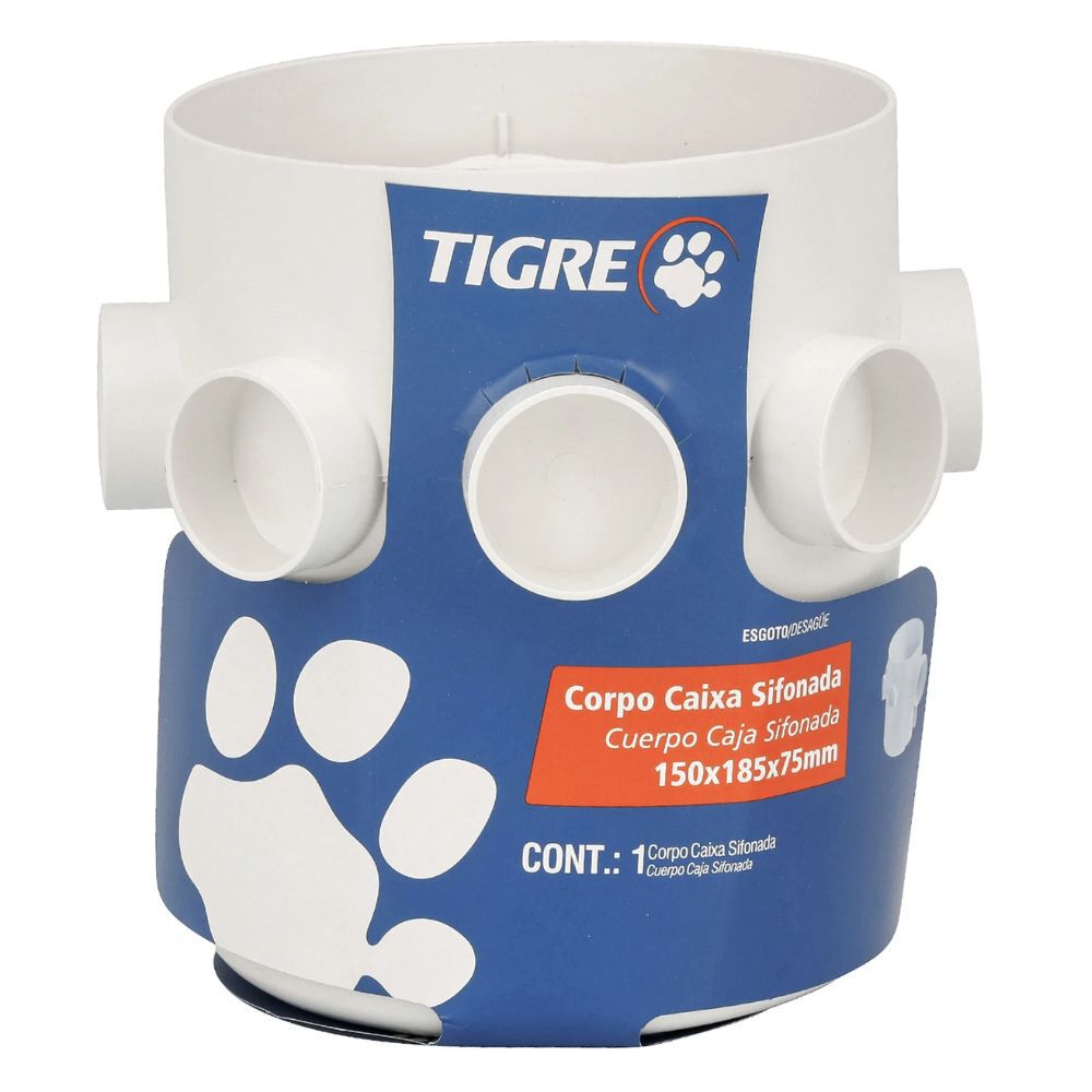Corpo Caixa Sifonada 3 Entradas 150x185x75mm Tigre