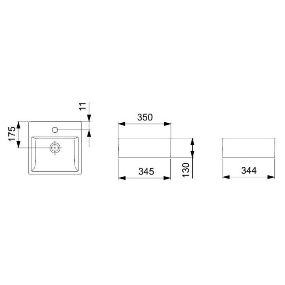 Cuba de Apoio Quadrada Óptica 35 x 35cm Branco Roca