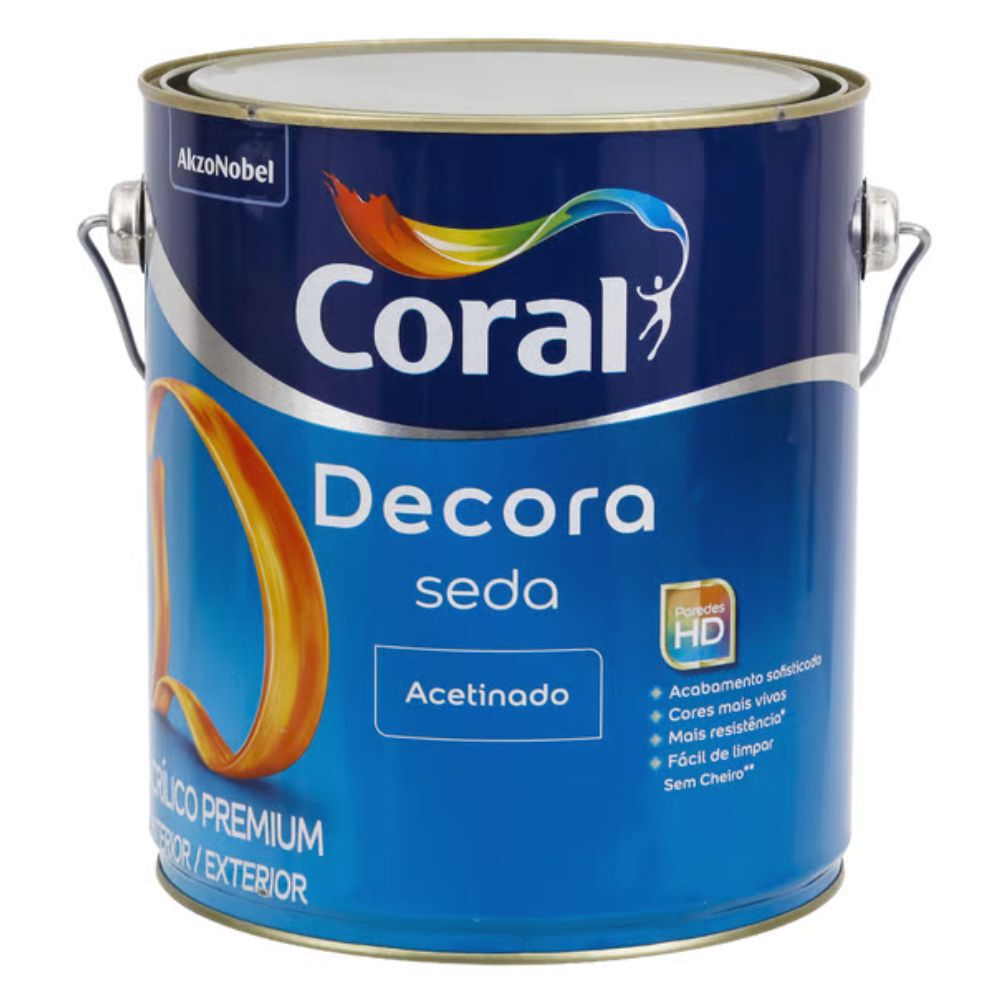 Tinta Acrílica Acetinado Decora Seda Premium 3,6L Coral
