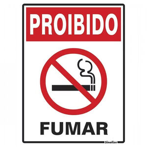 Placa de Sinalização Proibido Fumar 15x20cm Sinalize