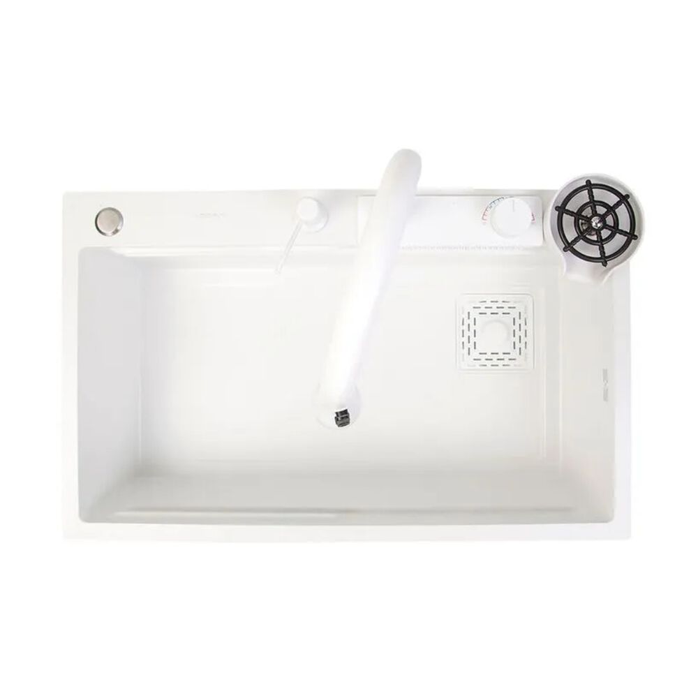 Kit Cuba de Embutir Inox Com Misturador e Acessório 75x46cm Branco Addra