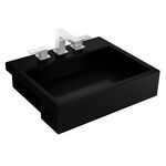 Cuba de Semi Encaixe Retangular com Mesa e Válvula Oculta Ébano Deca