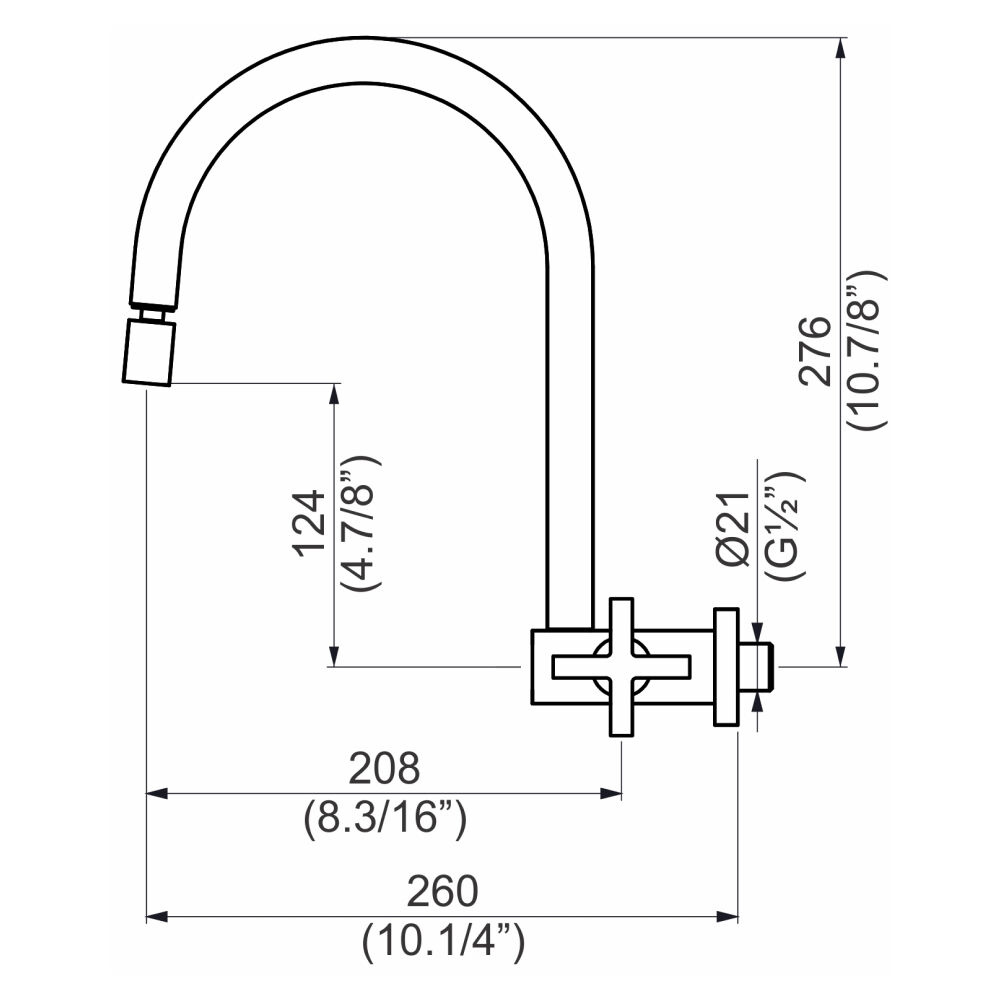 Torneira de Parede para Cozinha New Quadra Perflex