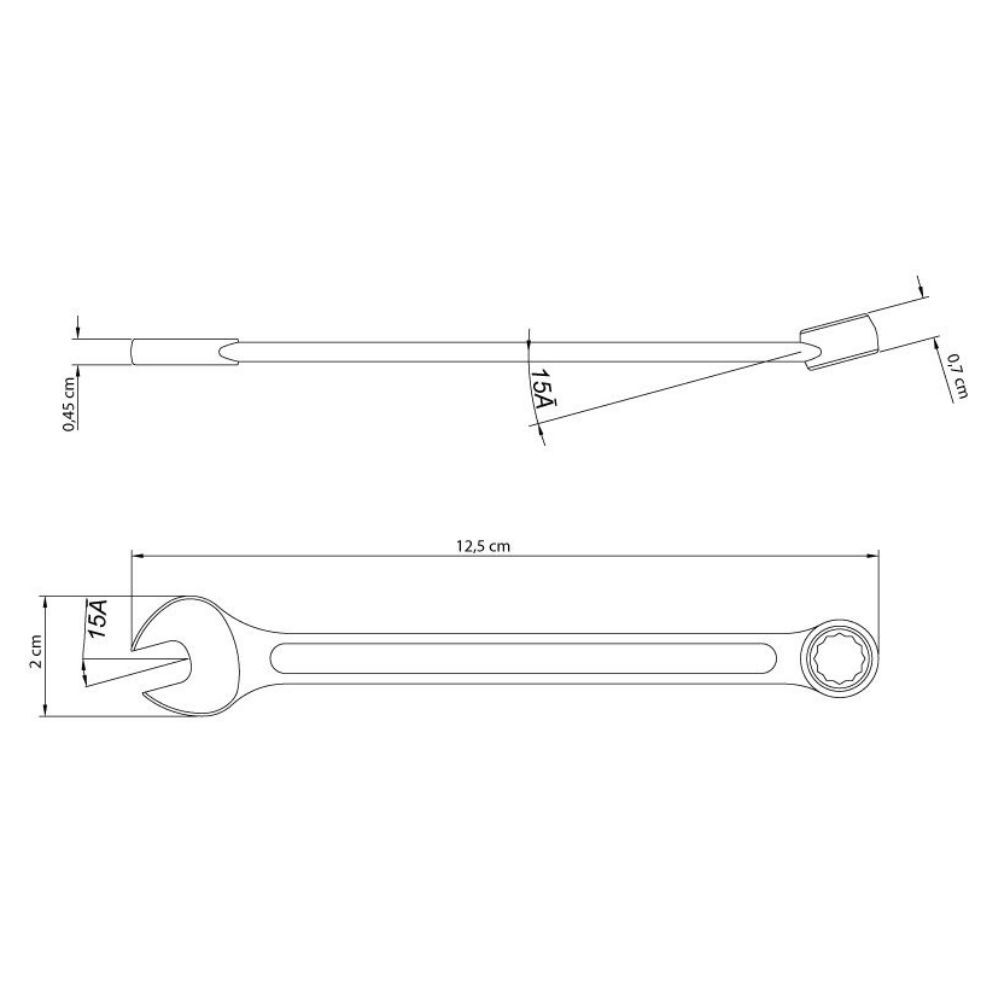 Chave Combinada 8mm Tramontina Basic com Corpo em Aço Especial Cromado