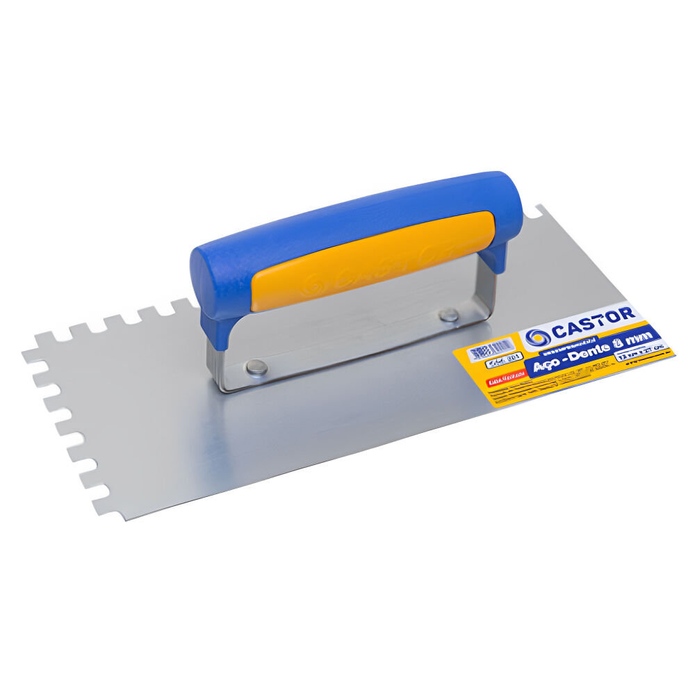 Desempenadeira de Aço Dentada 8mm 12x27cm Cabo fechado Castor