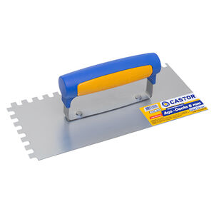 Desempenadeira de Aço Dentada 8mm 12x27cm Cabo fechado Castor Desempenadeira de Aço Dentada 8mm 12x27cm Cabo fechado Castor