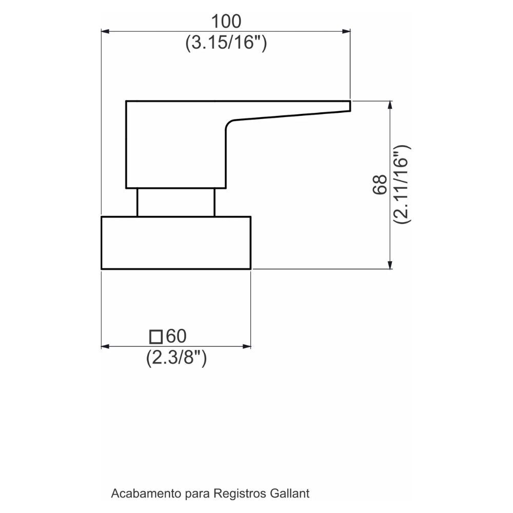 Acabamento Registro Base Fabrimar 1/2" e 3/4" e 1" (Pequeno) Gallant Perflex