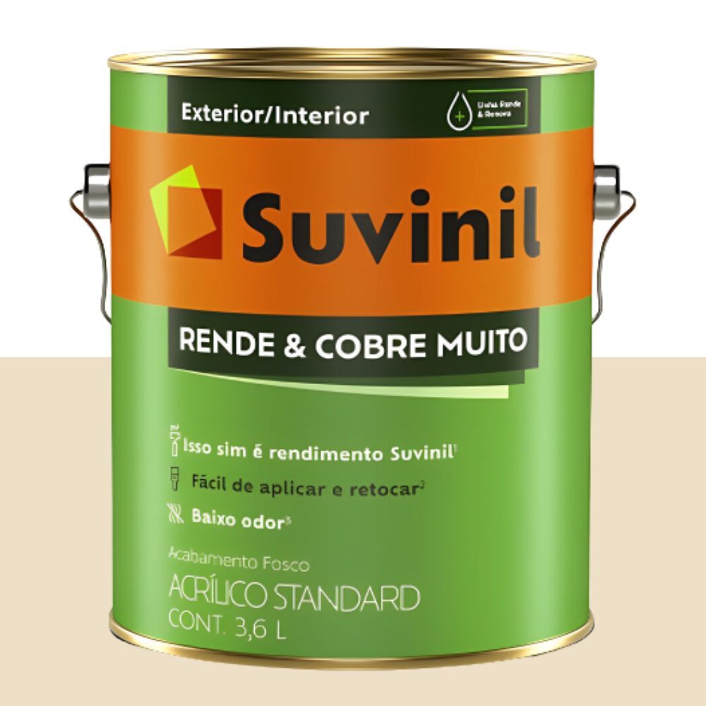 Tinta Acrílica Fosco Standard Rende & Cobre Muito 3,6L Suvinil