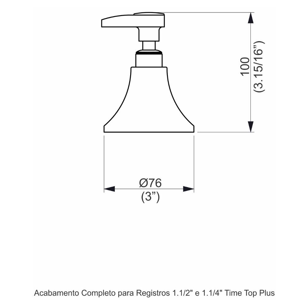 Acabamento Registro Base Fabrimar 1.1/4" e 1.1/2" (Grande) Time Top Plus Perflex