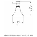Acabamento Registro Base Fabrimar 1.1/4" e 1.1/2" (Grande) Time Top Plus Perflex