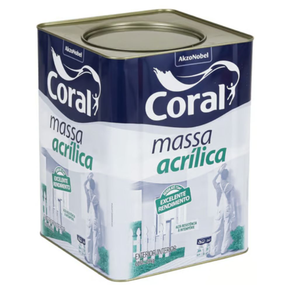 Massa Acrílica Branco 25Kg Coral