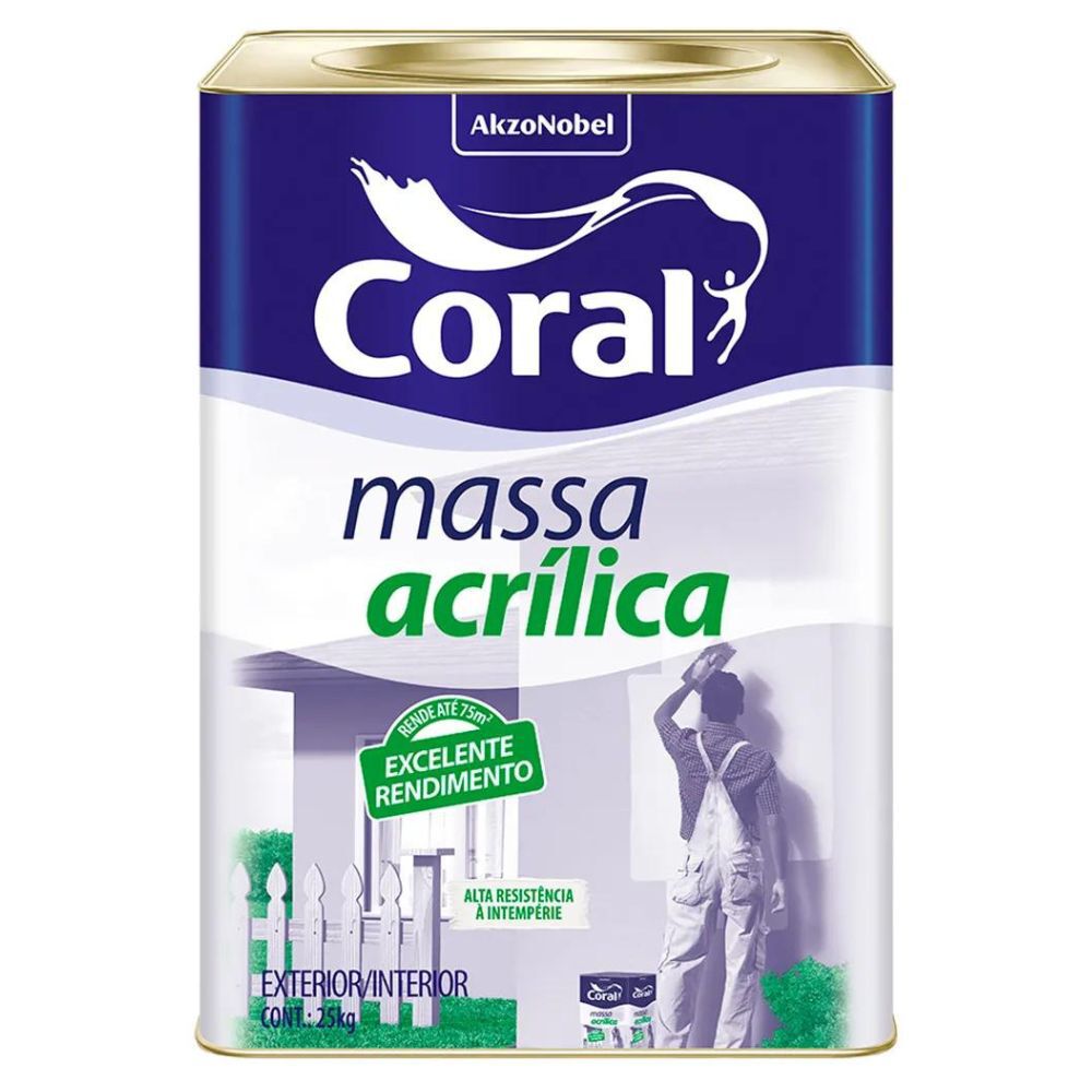 Massa Acrílica Branco 25Kg Coral