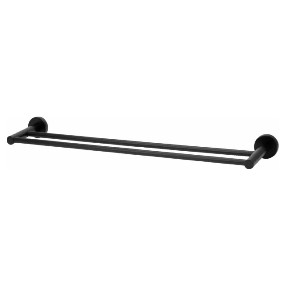 Porta Toalha Duplo Slim Preto Fosco Perflex