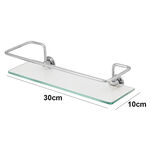 Porta Shampoo de Banheiro Retangular Vidro 30cm Metalplas
