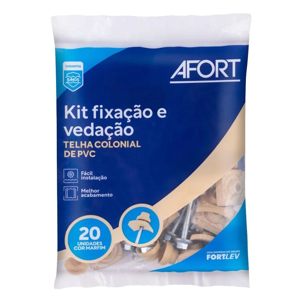 Kit Fixação de Telha Colonial Marfim 20un. Afort