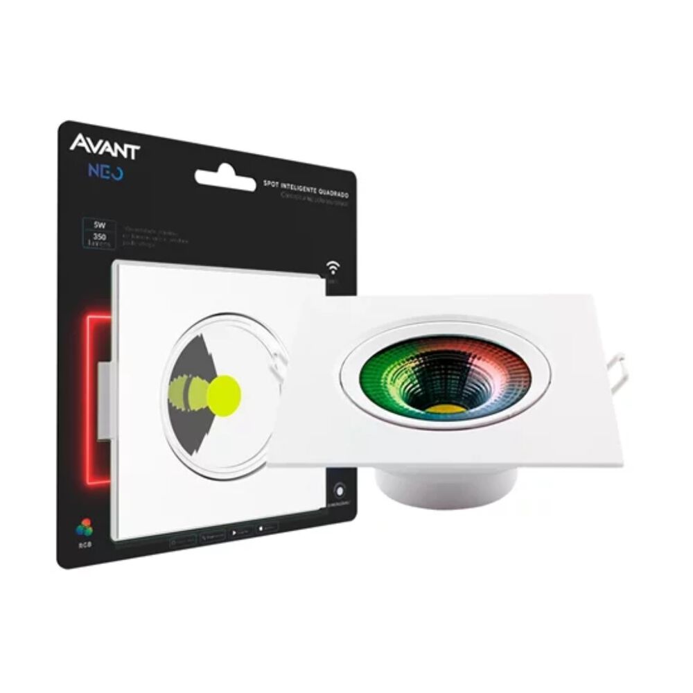 Spot Led Smart Wi-Fi Inteligente NEO de Embutir RGB 5W 2700K Branco Avant