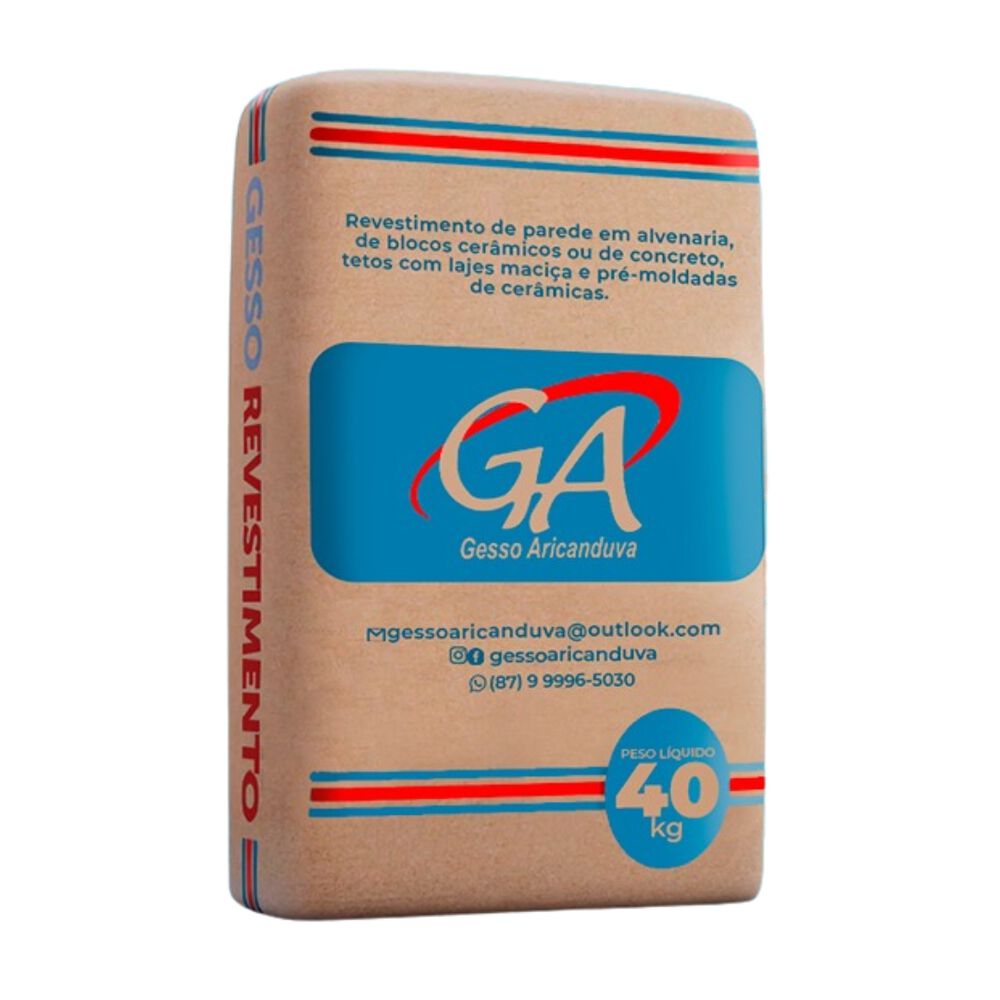 Gesso de Revestimento 40Kg Aricanduva