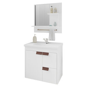 Gabinete Suspenso com Espelheira Tulipa Branco MGM Gabinete Suspenso com Espelheira Tulipa Branco MGM