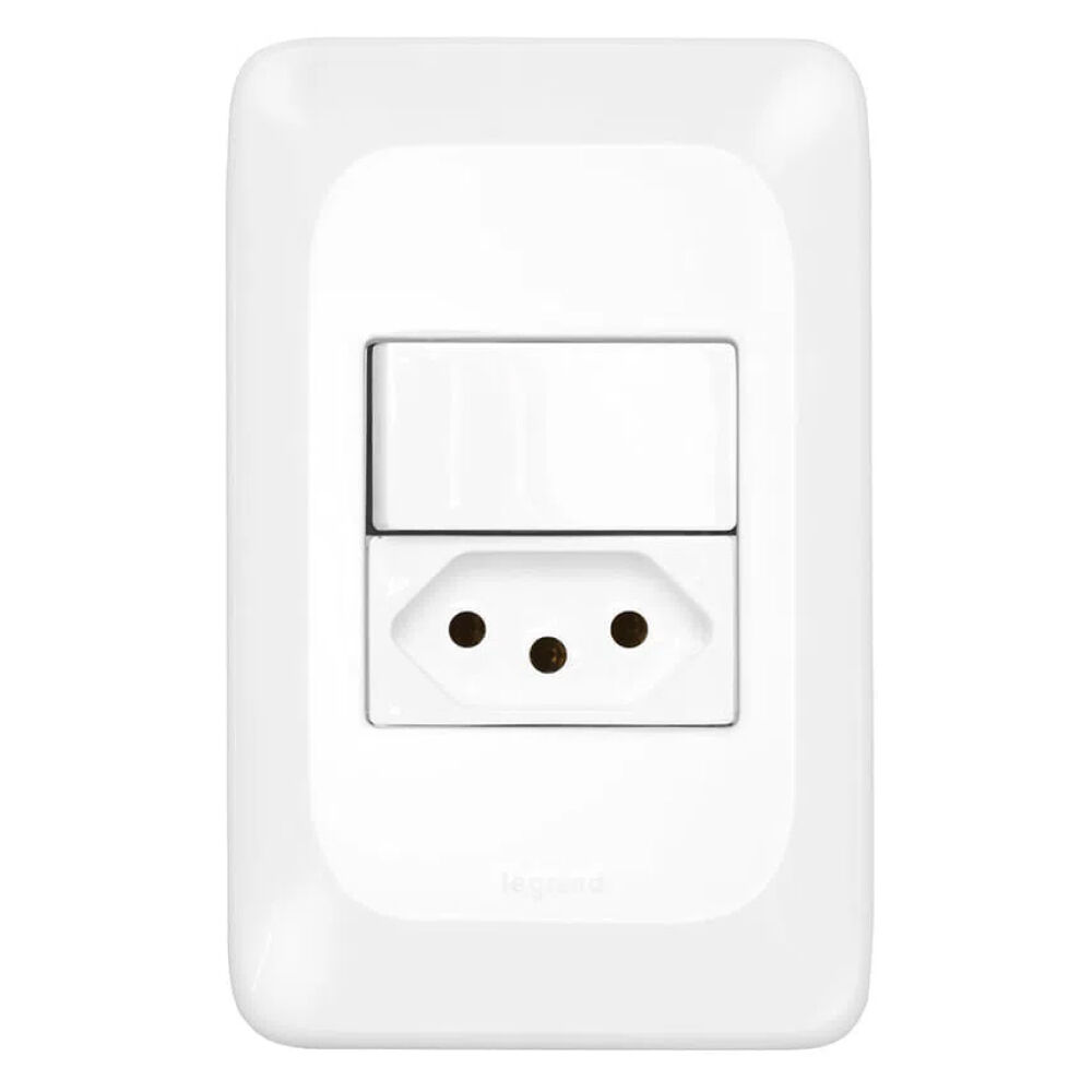 Interruptor 1 Simples + 1 Tomada Pop 4x2 10A Legrand