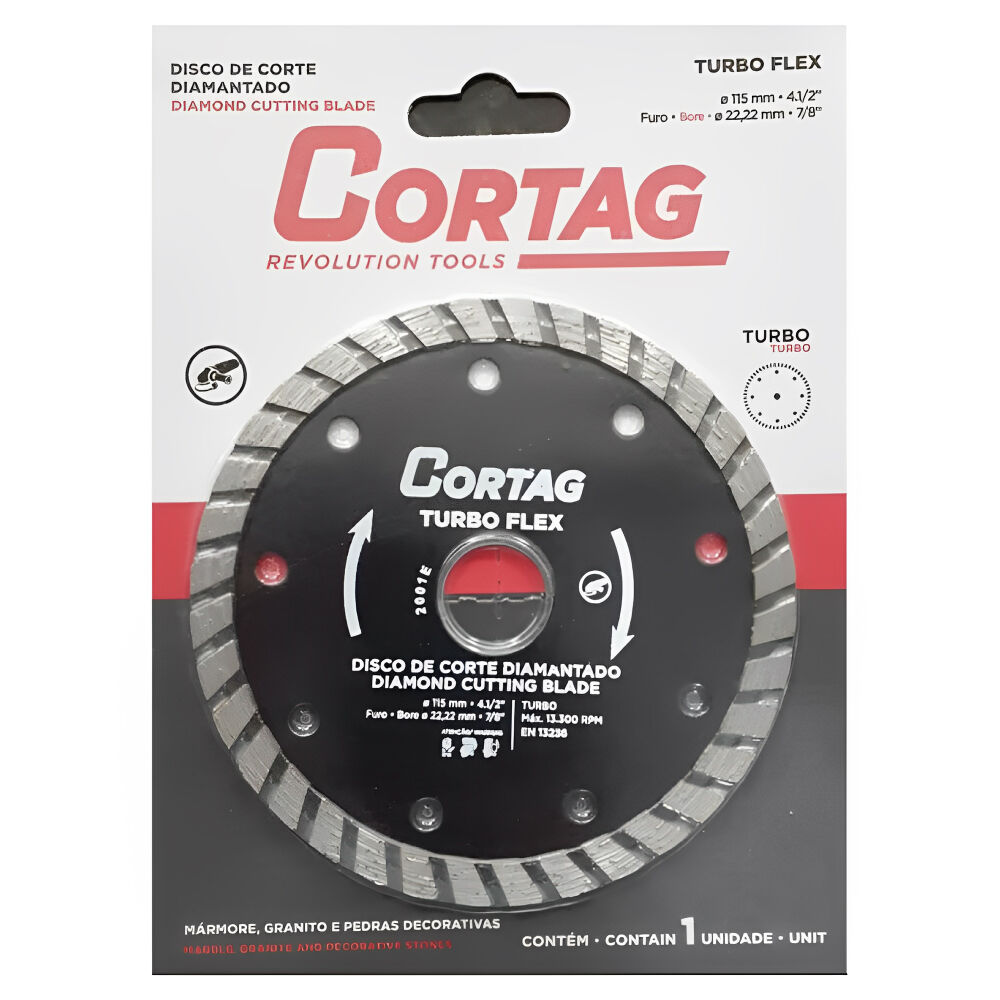 Disco de Corte Diamantado Turbo Flex 115mm Cortag