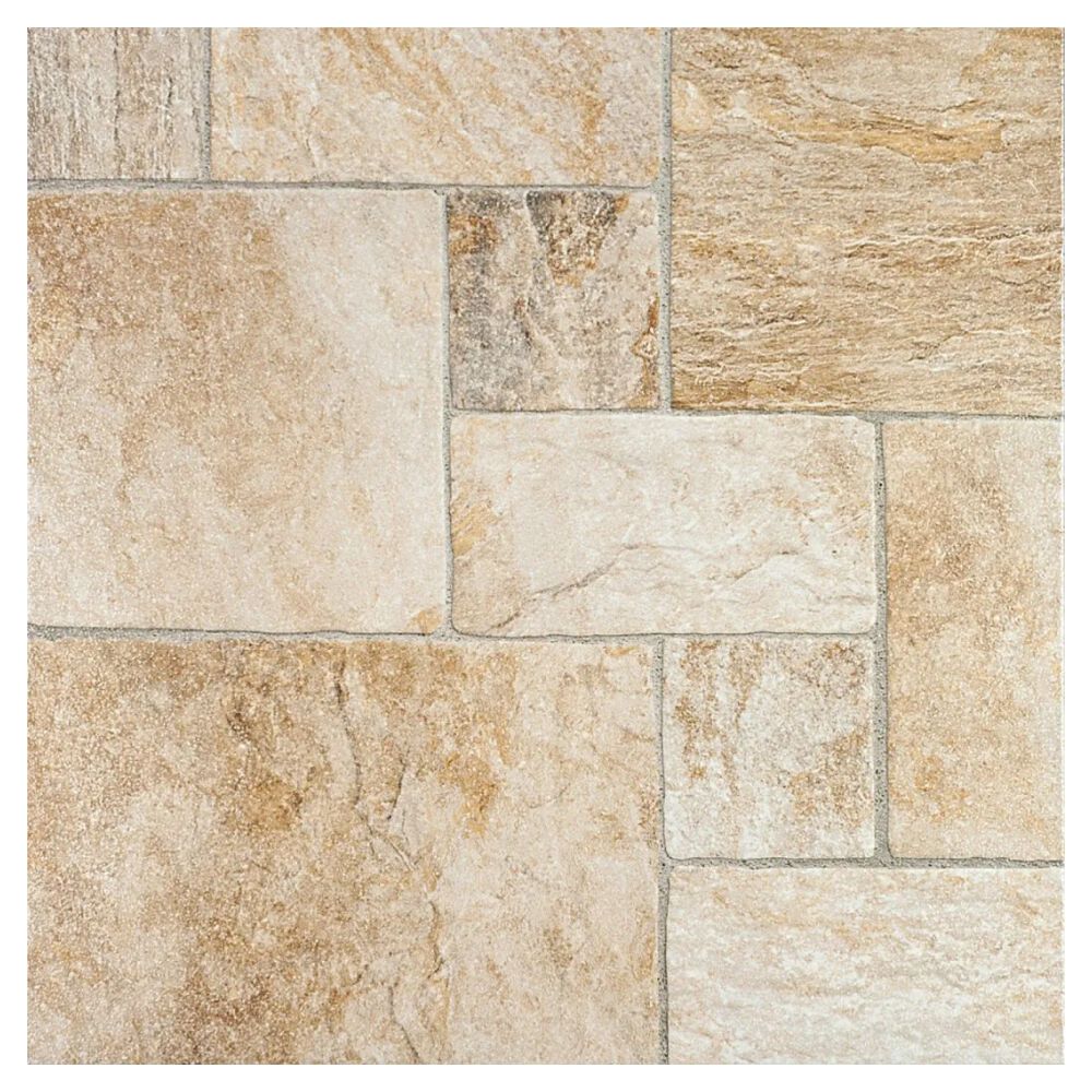 Piso Cerâmico Marmorizado Acetinado Borda Arredondada 61x61cm Triton Bege Ceral (Caixa com 2,65m²)
