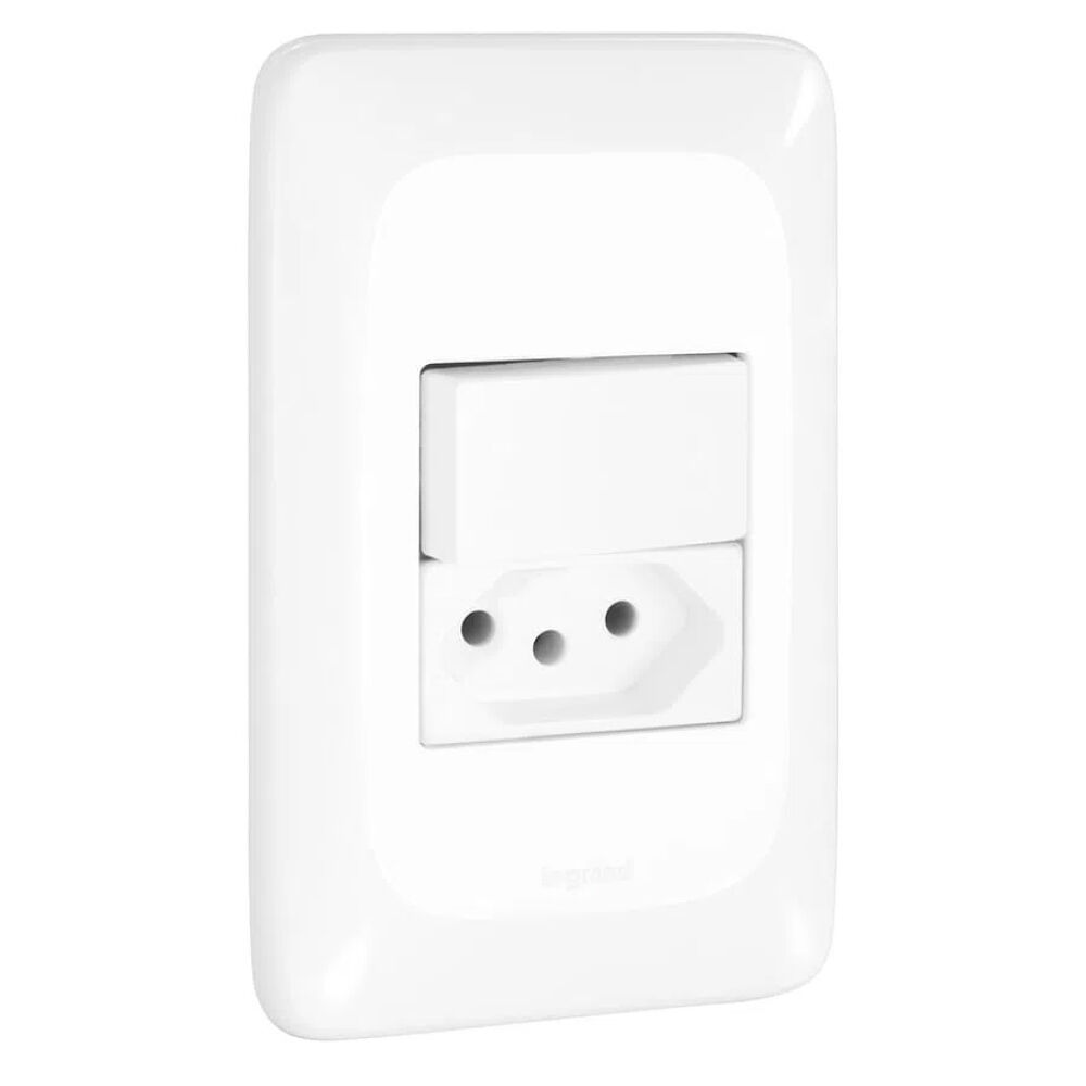 Interruptor 1 Paralelo + 1 Tomada Pop 4x2 10A Branco Legrand