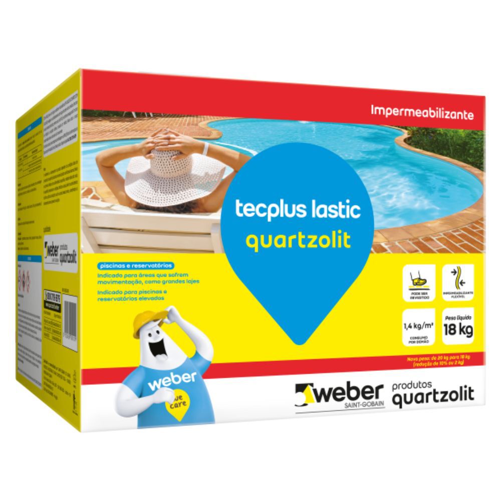 Impermeabilizante Quartzolit Tecplus Lastic 18kg Cinza