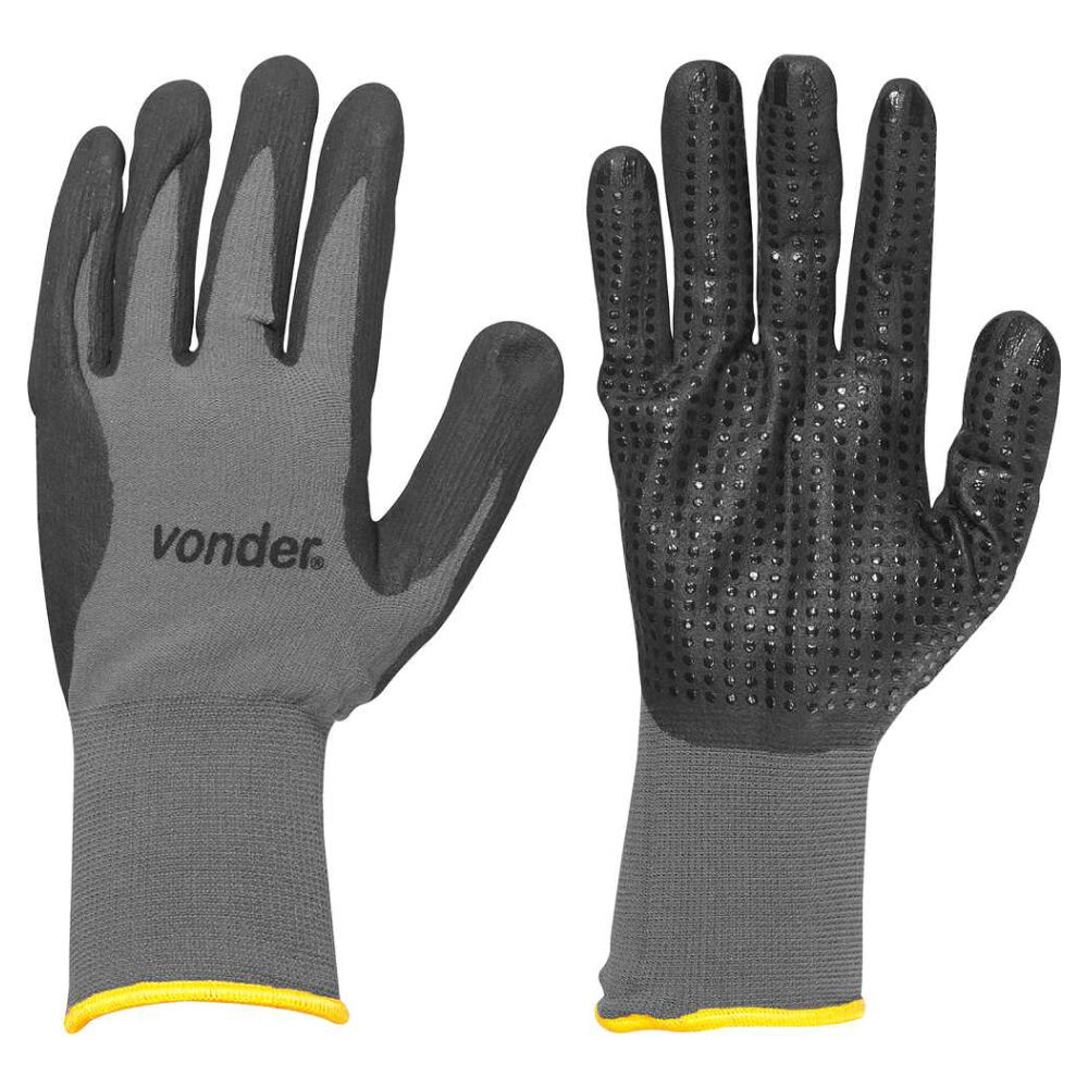 Luva de Poliamida com Borracha Nitrílica Tamanho 9 PNV0900 Vonder