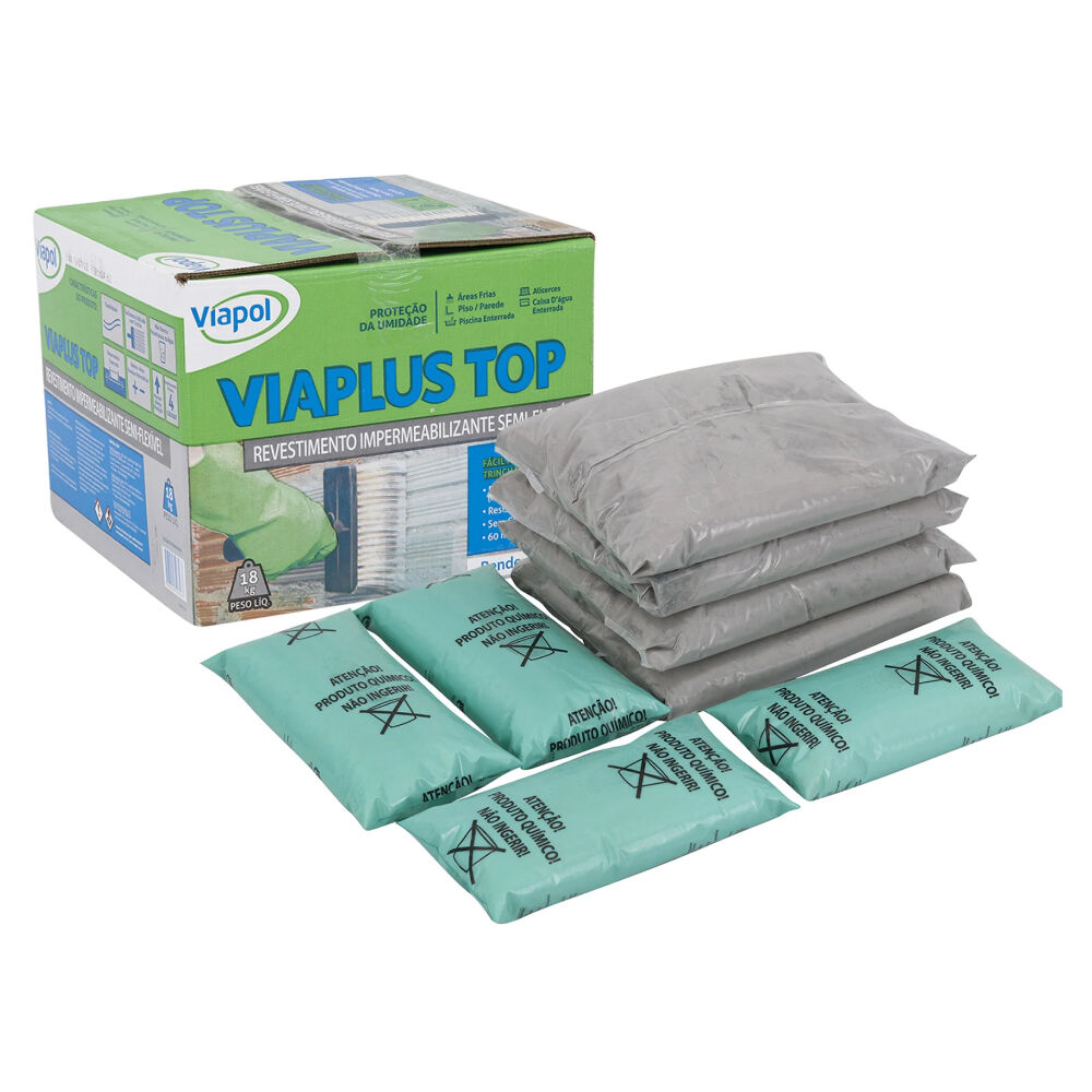 Impermeabilizante Viaplus Top 18Kg Cinza Viapol