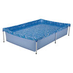 Piscina de Armação Infantil Retangular em PVC de 1000 Litros Azul MOR
