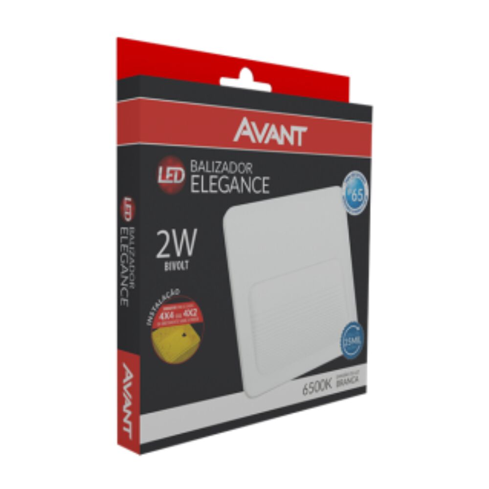 Balizador Led Elegance de Sobrepor 4x4 2W 3000K Bivolt Avant