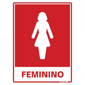 Placa de Sinalização Banheiro Feminino 15x20cm Sinalize