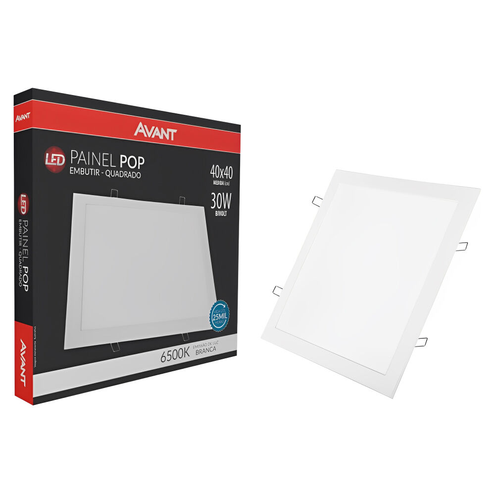 Painel Led de Embutir POP 30W 6500K Branco Avant