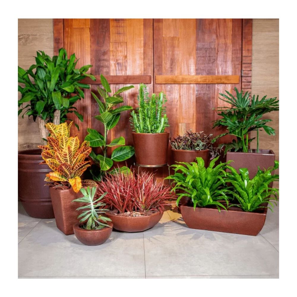 Vaso de Plantas Tamara Polietileno 80cm Café Afort