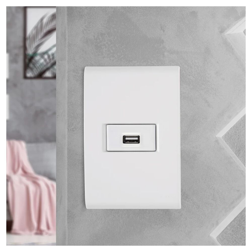 Módulo para Tomada USB Bivolt 1,5A Branco Tramontina