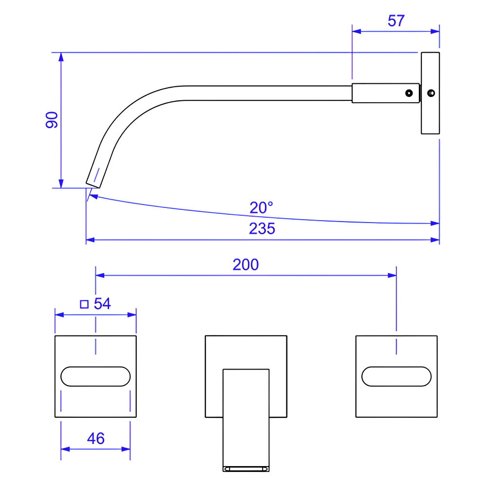 Misturador de Parede para Lavatório Polo Red Gold Deca