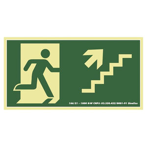 Placa de Sinalização Escada Sobe Direita 30x15cm Sinalize
