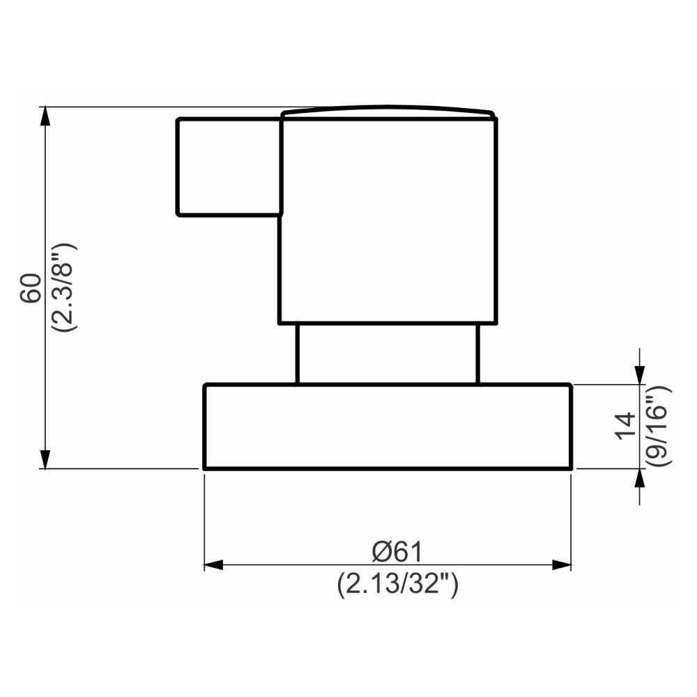 Acabamento Registro Base Docol 1/2" e 3/4" e 1" (Pequeno) Ice Perflex
