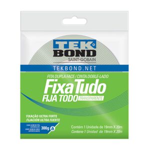 Fita Dupla Face Fixa Tudo 19mmx20m Tekbond Fita Dupla Face Fixa Tudo 19mmx20m Tekbond