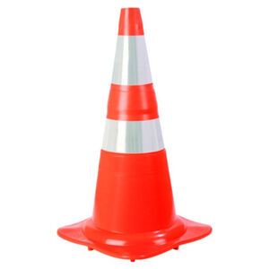 Cone de Sinalização Flexível 75cm Laranja/Branco Plastcor
