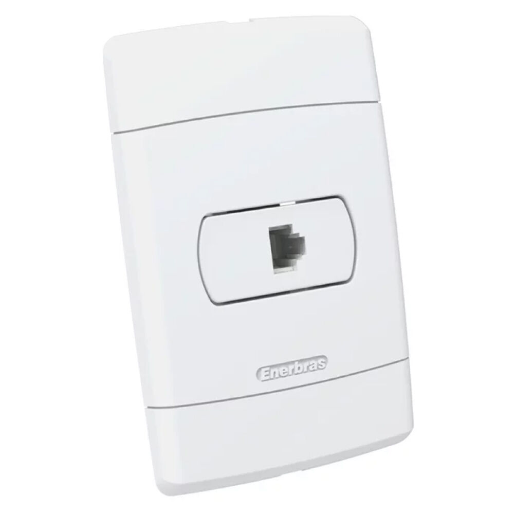 Conjunto tomada RJ-11 telefonia 5146-E Enerbras