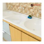 Tanque Triplo em Marmofibra 155x55cm Branco Decoralita