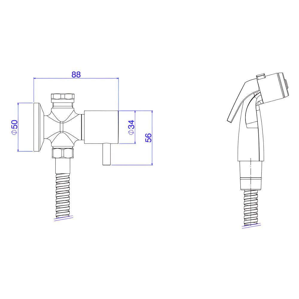Ducha Higiênica com Registro e Derivação Link Cromado Deca