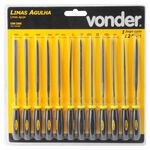 Kit de Limas Agulha com Cabo com 12 Peças Vonder