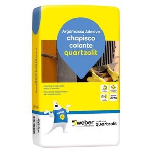 Argamassa Adesiva Uso Pronto Chapisco Colante 20kg Cinza Quartzolit Argamassa Adesiva Uso Pronto Chapisco Colante 20kg Cinza Quartzolit