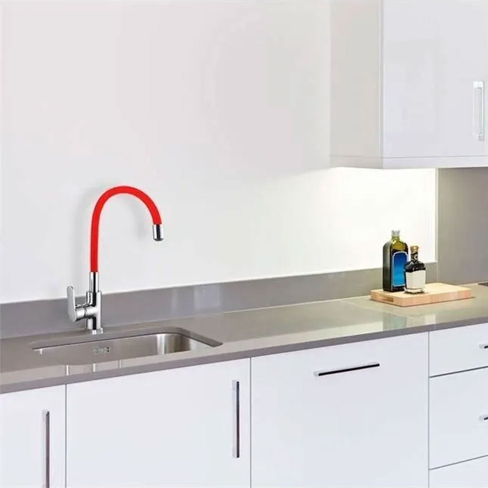 Misturador Monocomando de Mesa para Cozinha Color Flex  1/2'' Vermelho Addra