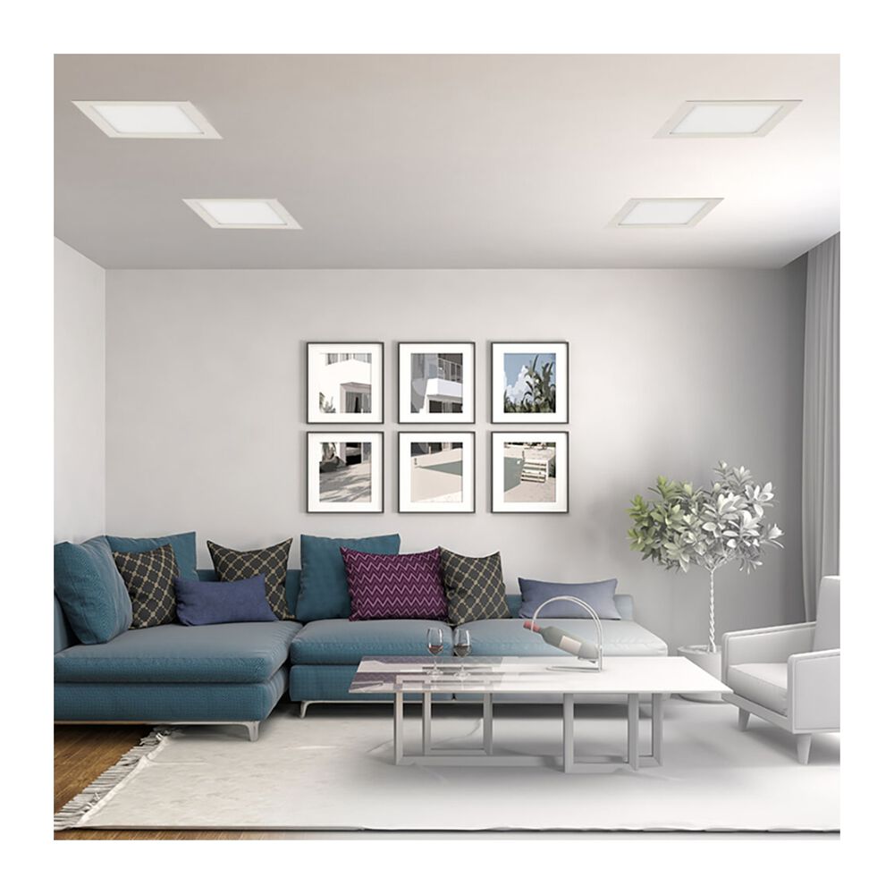 Painel LED de Embutir Quadrado 21,8x21,8cm 18W 6500K Bivolt Branco Blumenau Iluminação