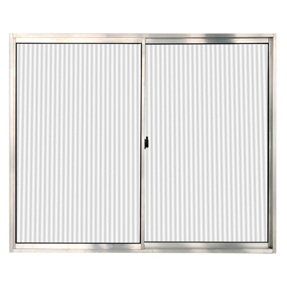 Janela de Correr Móvel Alumínio Natural 100x80cm 2 Folhas Líder