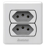 Conjunto Tomada Dupla 20A Neo Sottile Branco Enerbras